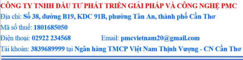 CÔNG TY TNHH ĐẦU TƯ PHÁT TRIỂN GIẢI PHÁP VÀ CÔNG NGHỆ PMC